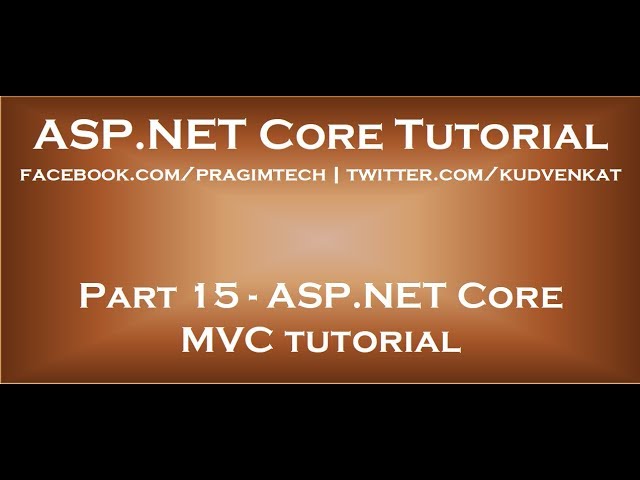 ASP NET Core MVC tutorial