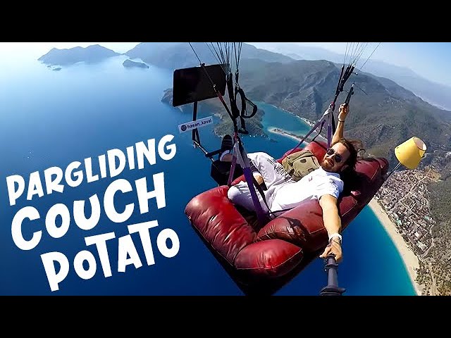 Paragliding on a Couch while Watching TV