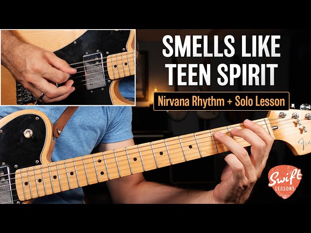 Nirvana “Smells Like Teen Spirit” Full Guitar Tutorial - Riffs + Solo Lesson