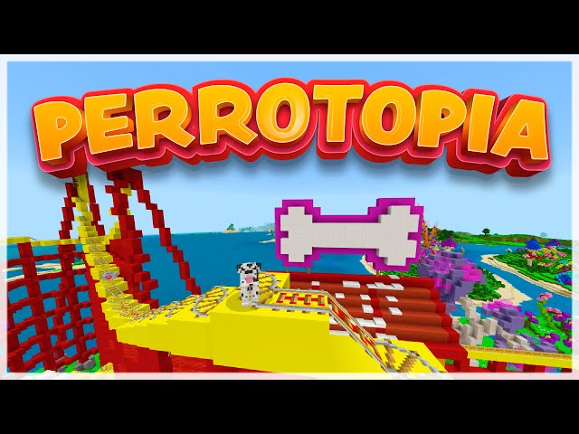 ✅ Perrotopia, the puppie's island - Minecraft for kids (words in Spanish)