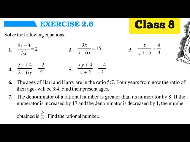 Class 8 Maths | Exercise 2.6 | Chapter 2 | Linear Equation In One Variable | NCERT Maths