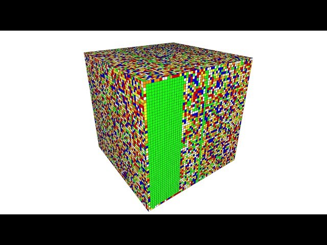 A.I. Solves a 55 x 55 x 55 Rubik's Cube
