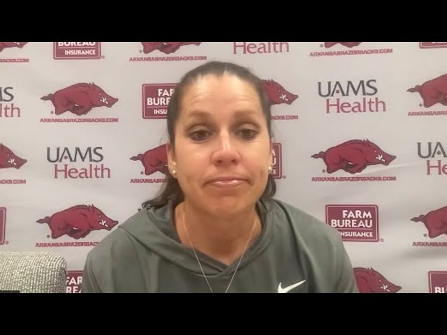 Courtney Deifel speaks to media after game three loss to Ole Miss