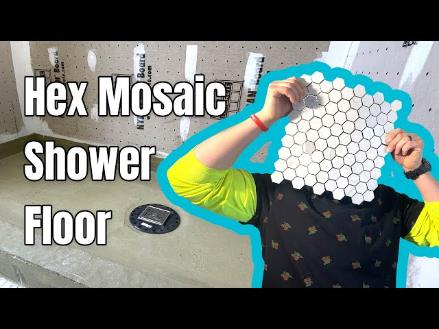 Shower Floor Tile Install. Mosaic Tile. WINNI