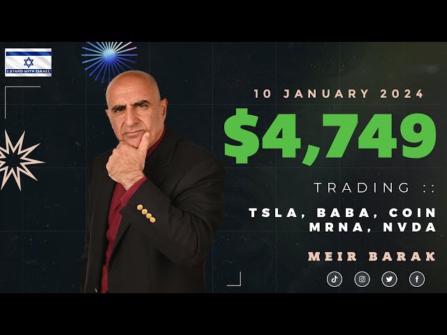 Live Day Trading Stocks Earning $4,749 trading MRNA, NVDA, TSLA, COIN & BABA on January 10th, 2024.
