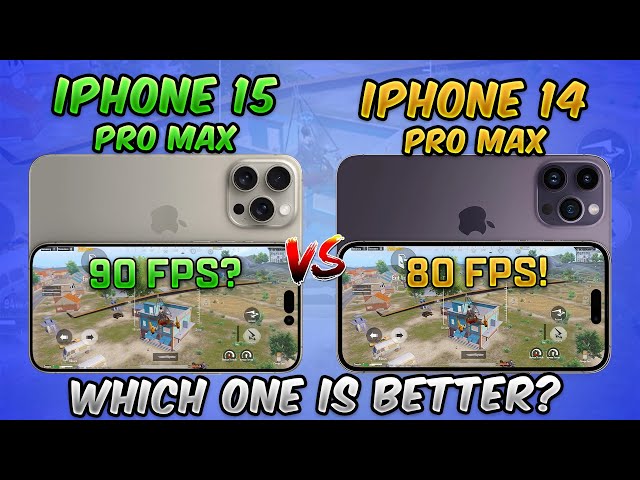 iPhone 15 Pro Max vs 14 Pro Max (90 FPS Comparison) in PUBG Mobile & BGMI Which one is Better?