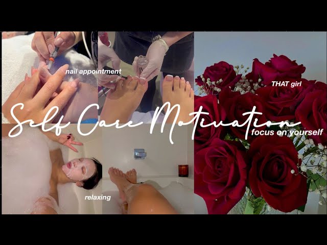 SELF CARE ROUTINE 🌸 nails, grocery shop, relaxing bath, THAT girl motivation ~productive vlog 2023