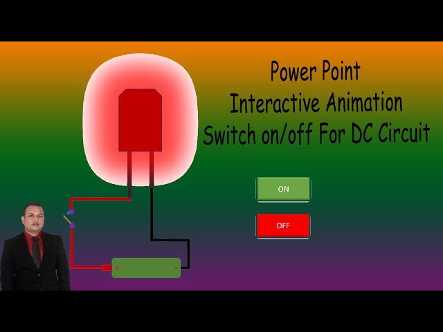 Interactive Animation Using Power Point || Switch on off for DC Circuit