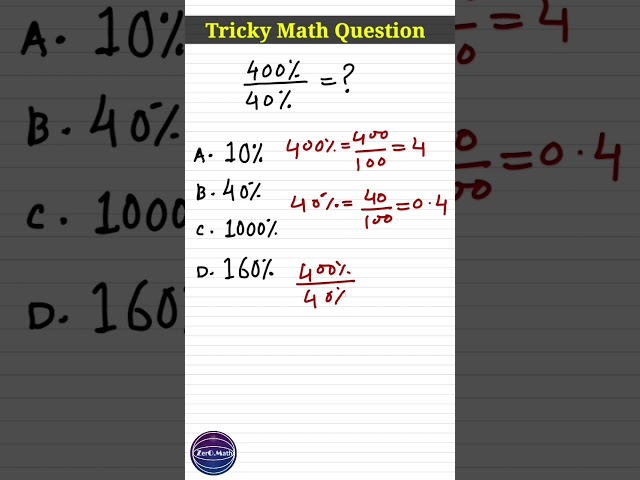 tricky math sum #shorts #maths #percentage #youtubeshorts #viralshorts