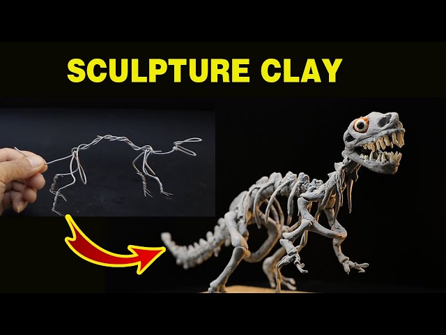 Clay Sculpture Shaping Prehistoric Dinosaur Bones | Sculpture