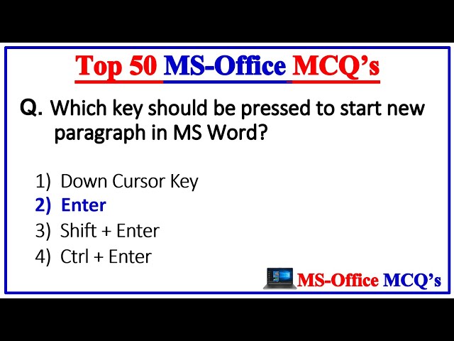 Top 50 MS Office mcq Questions and Answer | Microsoft Office | MS Office