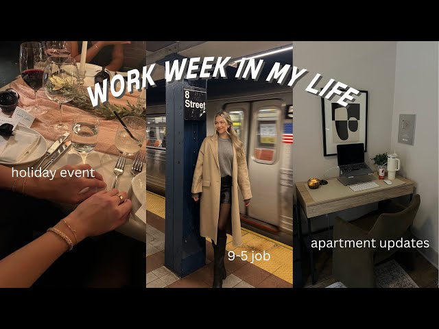 work week in my life: apartment updates, holiday event and work updates | maddie cidlik