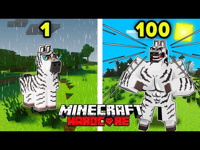 I Survived 100 DAYS as a ZEBRA in HARDCORE Minecraft!