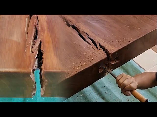 Thrift Store Score! | Refinishing Solid Wooden Tables deformed crack | Furniture Restoration