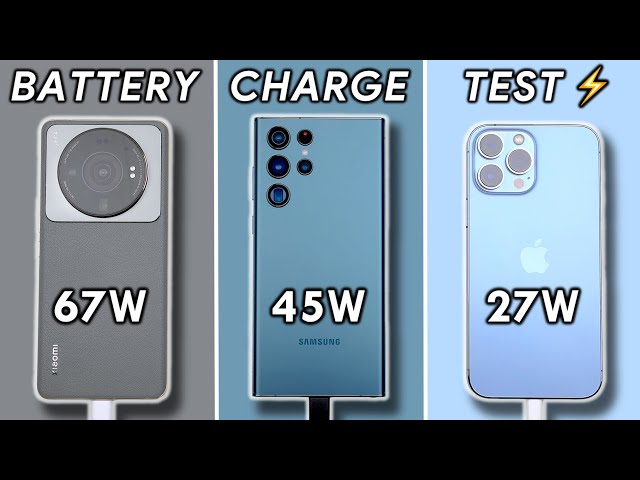 Xiaomi 12S Ultra vs Samsung S22 Ultra vs iPhone 13 Pro Max Charging Speed Test