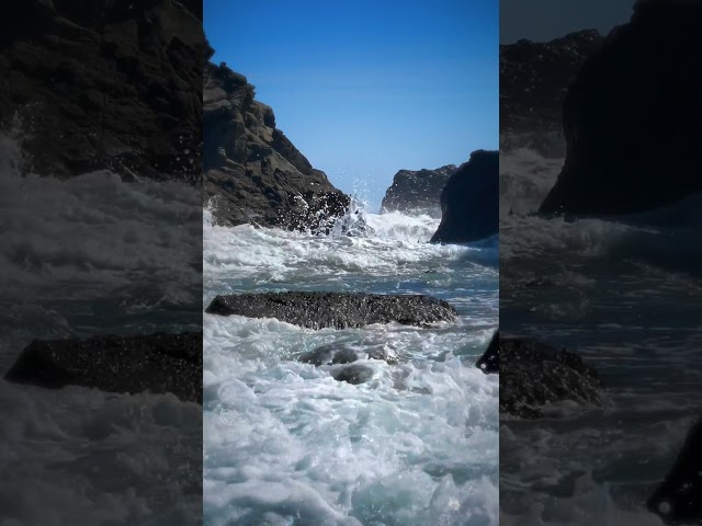 Spectacular Crashing Waves on Rocky Shore!