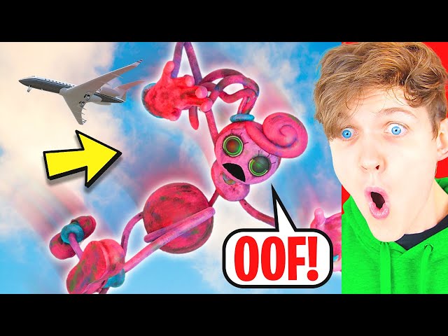 POPPY PLAYTIME IN REAL LIFE!? *HUGGY WUGGY + MOMMY LONG LEGS THROWN OFF PLANE!* (LANKYBOX REACTION!)