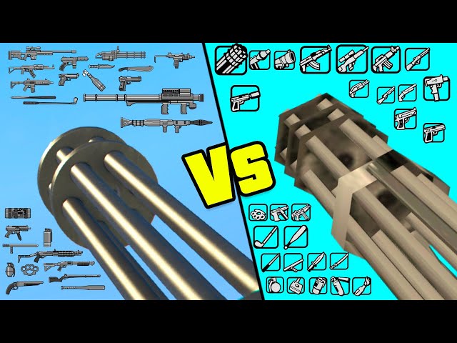 GTA Online vs GTA SA : All Weapons & Sounds in 73 Seconds