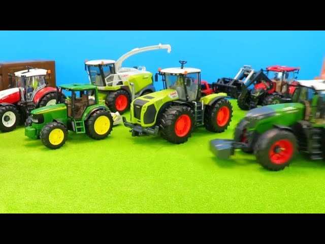 Spielzeugtraktoren, Holzkranlaster, Farmer Spielzeug Kollektion für Kinder, Baumaschinen zum spielen