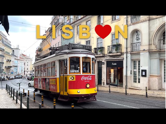 [4K] 🇵🇹Alice in Portugal: Walking Lisbon : Belém⛪ & Chiado,  Belem Pastries, A Brasileira☕ Feb. 2022