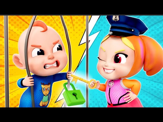 Baby Police Officer Chase Thief -  Baby Prison + Police song | More Nursery Rhymes & Rosoo Kids Song