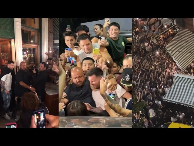 Crazy Scenes In Buenos Aires As Messi Gets Mobbed By Thousands Of Fans Outside A Restaurant