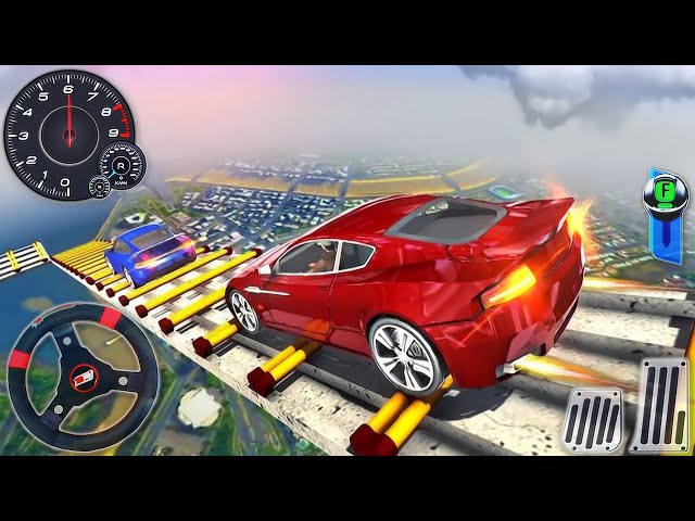 Stunt Car Extreme VS Train Racing - Muscle Car Stunts Mega Ramp Simulator - Android GamePlay #3