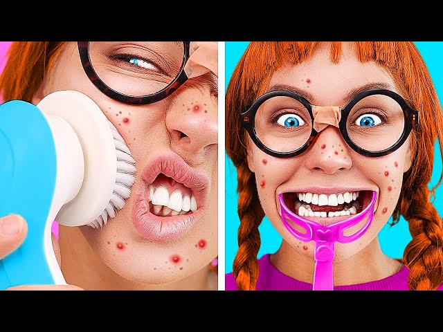 My Extreme Makeover Challenge From NERD to POPULAR | VIRAL TIKTOK HACKS AND GADGETS FROM AMAZON