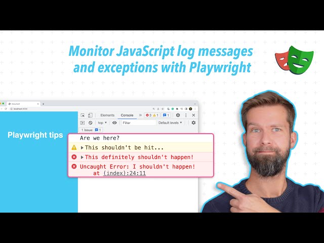 How to monitor JavaScript log messages and exceptions with Playwright