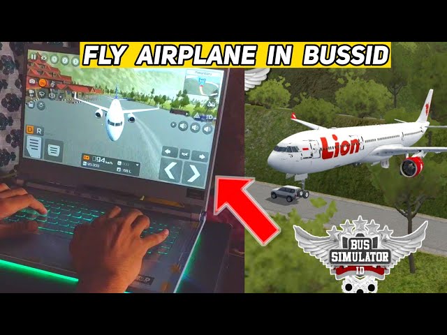 Fly Airplane in Bussid Laptop | Lion Airplane Noob To Pro Story Bus simulator Indonesia #Shorts