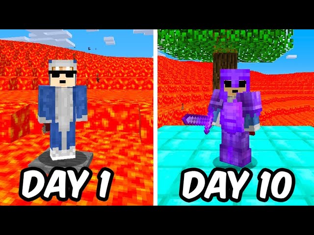 I Survived 10 Days Stranded On Lava in Minecraft