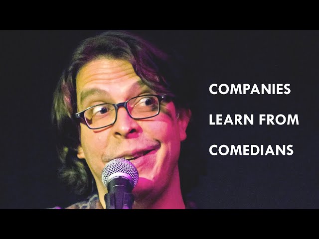 How can comedians improve corporate presentations?