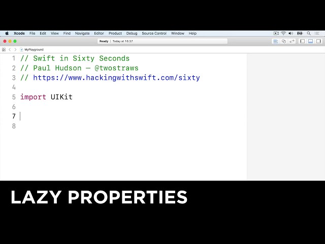 Lazy properties – Swift in Sixty Seconds