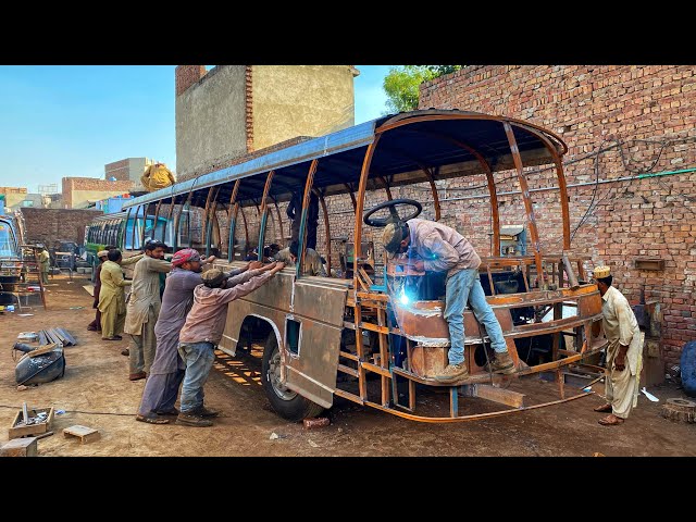 Handmade Isuzu Bus Production in Pakistan || Manufacturing of Isuzu Bus