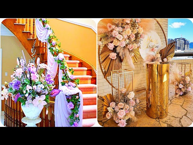 Flowers wedding decuration ideas|| stylish casual stage arrangement decuration ideas