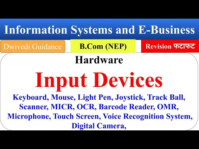 2| Input Devices, Hardware, Information Systems and E Business, lu bcom nep videos, OMR, MICR, OCR