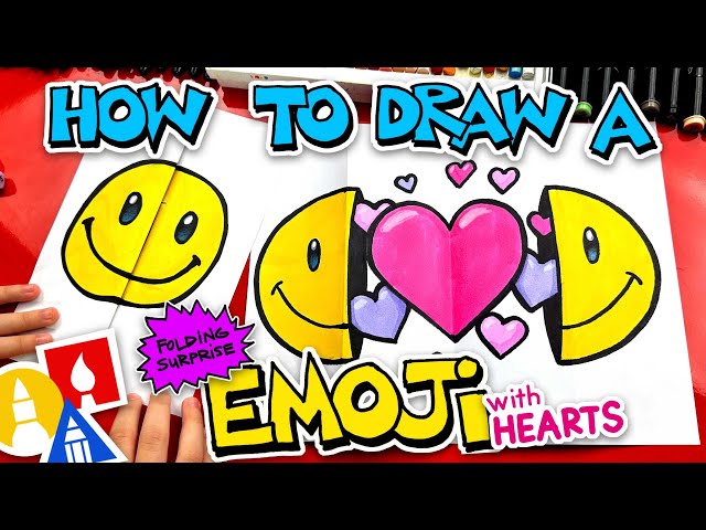 How To Draw An Emoji Folding Surprise With Hearts Inside