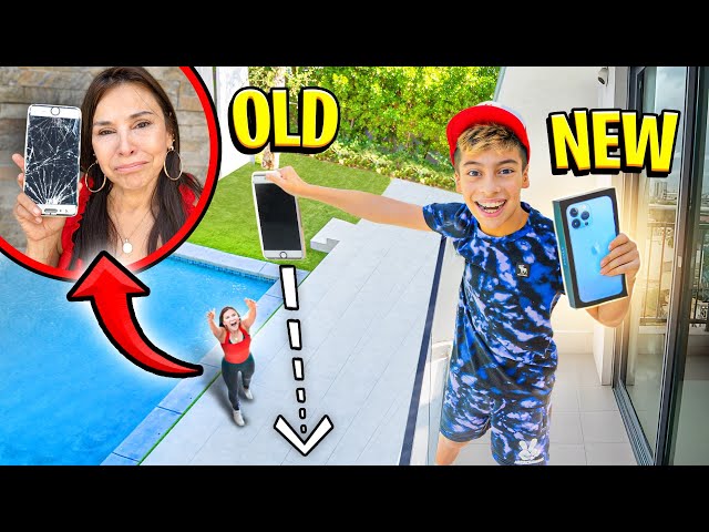 DESTROYING My Grandma's PHONE & SURPRISING Her with New iPHONE 13! (SHE CRIED)