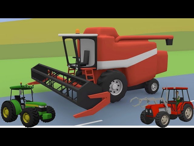 Tractors, Farm Machinery, Excavators, Bulldozer and Street Vehicles for Children - Video For kids