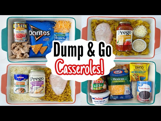 DUMP & GO CASSEROLES | 5 Quick & Budget-Friendly Casserole Dinner Recipes Made EASY! | Julia Pacheco