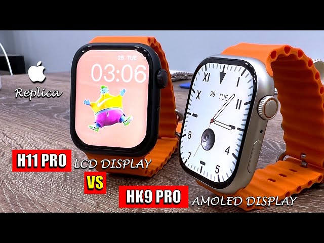 HK9 Pro AMOLED vs H11 PRO - APPLE Watch 9 Clone Comparison