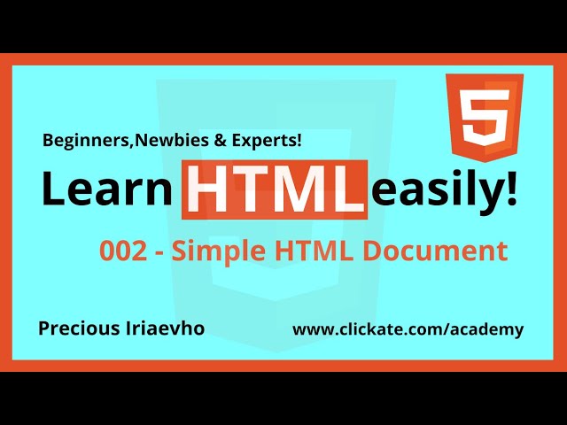 002 - Simple HTML Document - HTML Training Tutorials For Beginners