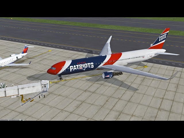 X-Plane 11 - Flying New England Patriots to Atlanta for Super Bowl 53 (Boeing 767-300 TEAM PLANE!)