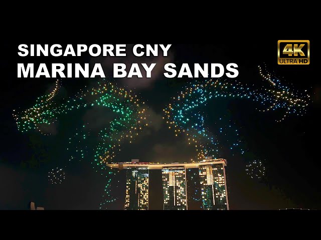 Marina Bay Sands Singapore | Legend of the Dragon Gate Drone Show | Singapore Chinese New Year