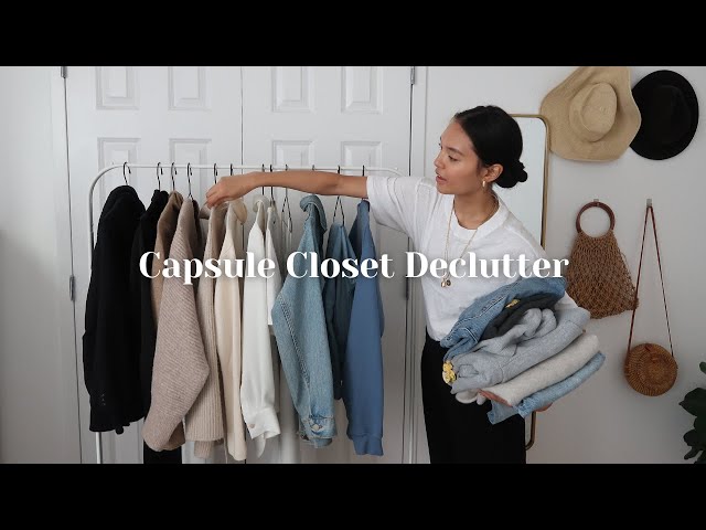decluttering my ENTIRE closet | minimalism + capsule wardrobe tips for beginners