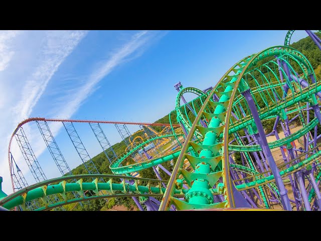 Joker's Jinx Roller Coaster Front Seat POV Six Flags America