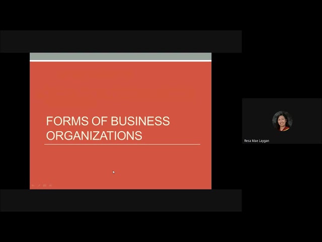 ORGANIZATION AND MANAGEMENT LESSON 3.3: The Business Organization