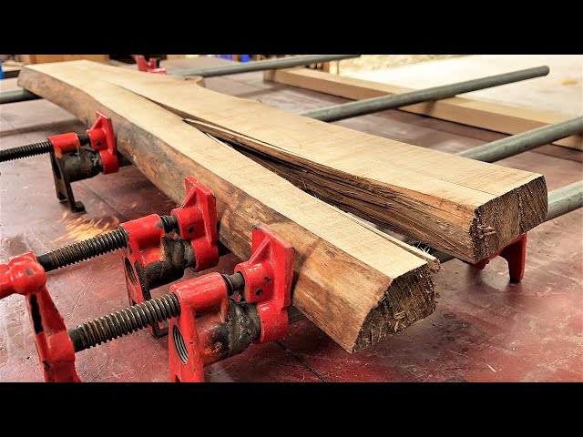 How To Patch And Restore Old Cracked Oak Panels Into a Bench