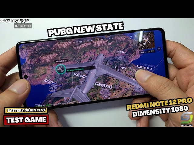 Xiaomi Redmi Note 12 Pro test game PUBG New State | Dimensity 1080