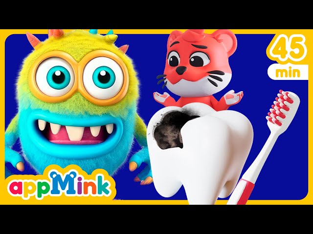 🪥 🦷 Brush Your Teeth 🌈Sparkling Smiles Compilation🌟🎶 #appmink #nurseryrhymes #kidssong #cartoon